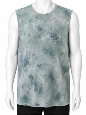 Lululemon Men’s XXL Tie Dye Sleeveless Tank Top Blue Gray Workout NWOT